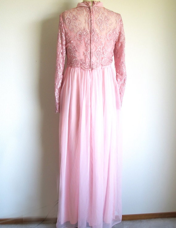 Pink Wedding Dress,Long Sleeve Dress with an Empi… - image 5