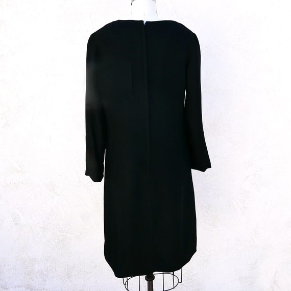 60s Little Black Dress, Size M, Long Sleeves, Sim… - image 3