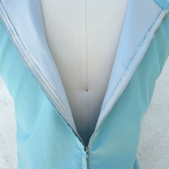 60s Mod Sky Blue Summer Shift Dress with Hand Emb… - image 7
