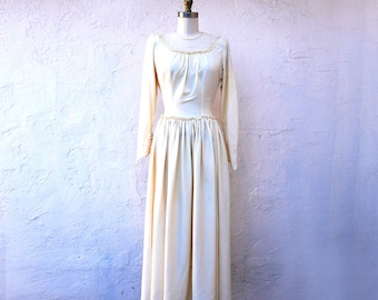 Simple 1930s XS Wedding Dress, Long Bridal Gown, Wedding Sale