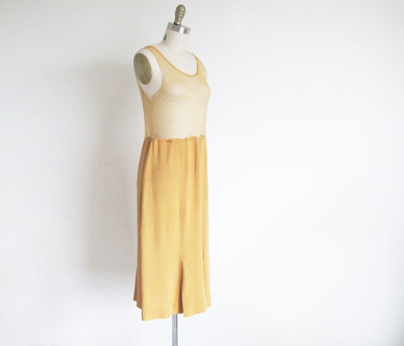 Vintage 50s, Size S, Butterscotch Rayon Crepe  Sk… - image 3