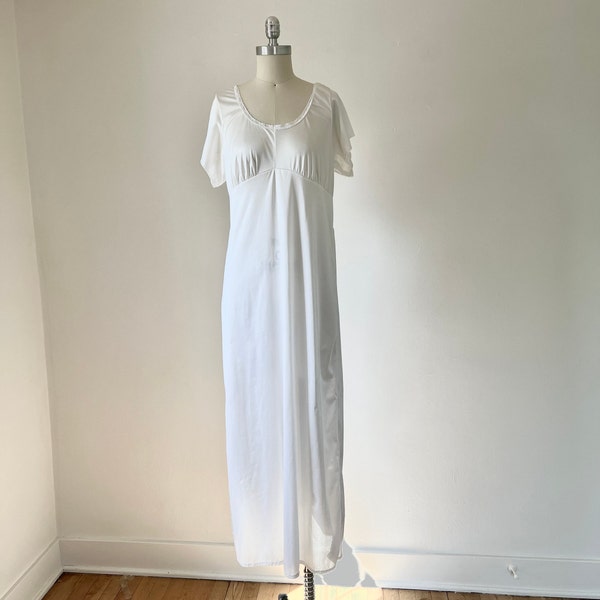 Modest Nightgown, Nylon Sleepwear, Size S
