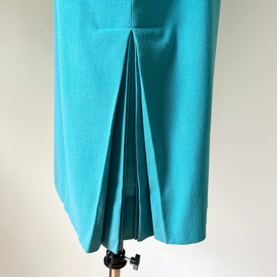 50s Turquoise Wool Dress, Size M, VFG, 50s Design… - image 8