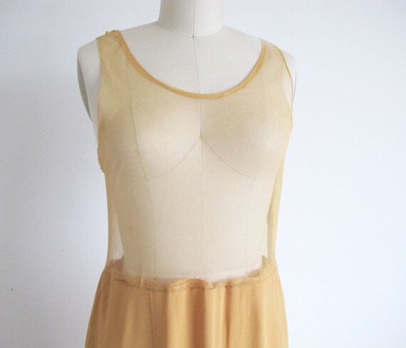 Vintage 50s, Size S, Butterscotch Rayon Crepe  Sk… - image 2