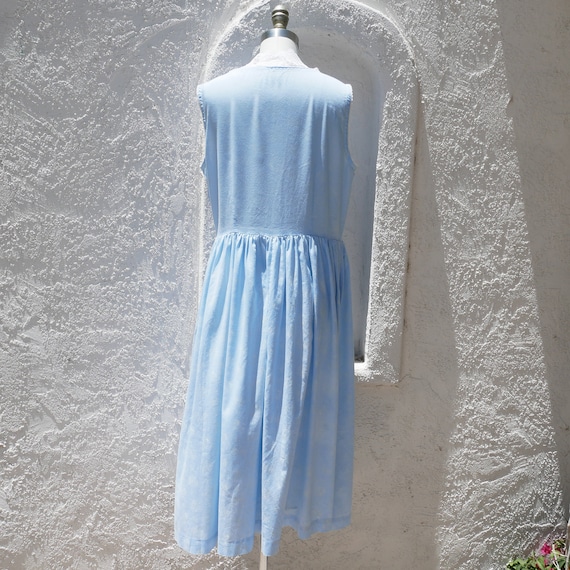 1970s Cotton Dress, XL, Light Blue Dress - image 5