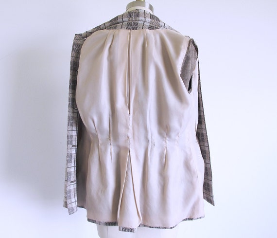 60s Plaid Fitted Jacket, Size S - image 4