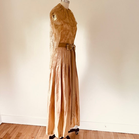 1970s Golden Evening Dress, Richilene Gown, XS, V… - image 5