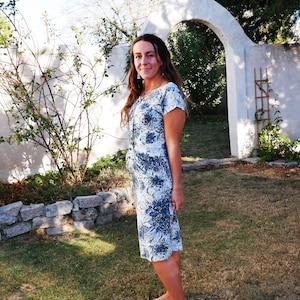 Cotton 1950s Floral Ruched Wiggle Dress