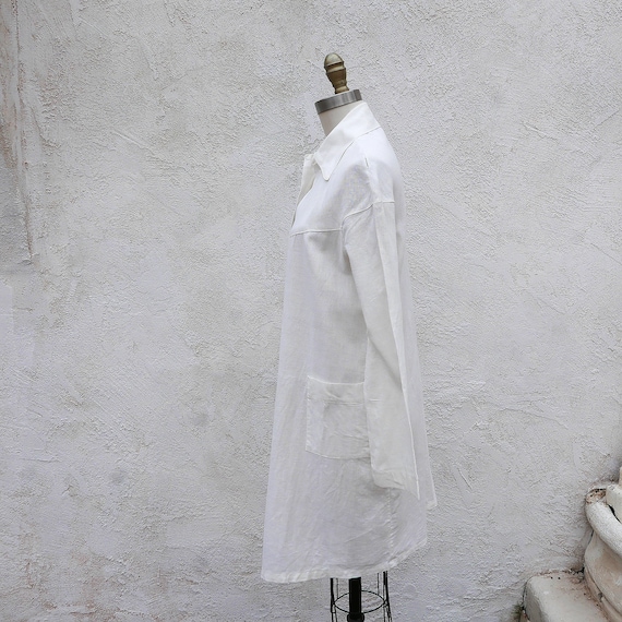 1920s Coat, White Linen Duster, Size XS - image 10