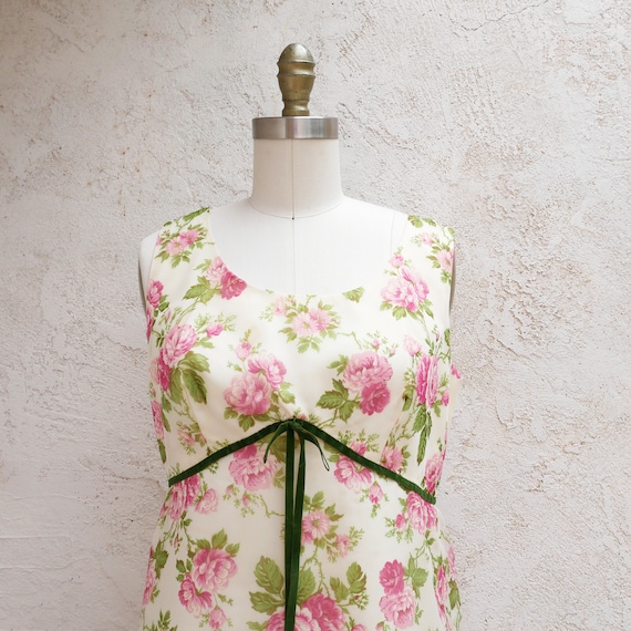 60s Floral Prom Dress, Size M Bridesmaid dress - image 2