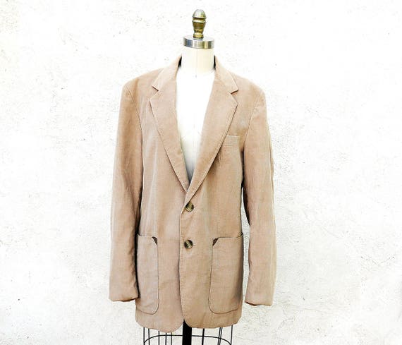 Vintage Corduroy Jacket, Men's Medium Beige Sports