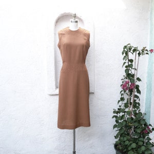 1950s Day Dress, Brown Summer Dress, Size 6