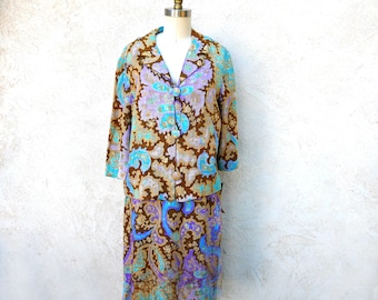 1960er Jahre Paisley Rockanzug, neu mit Etikett