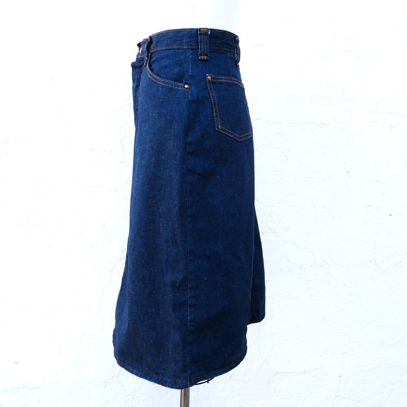 Vintage 70s Denim Jean Skirt Etsy