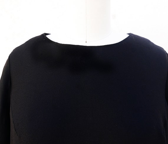 60s Little Black Dress, Size M, Long Sleeves, Sim… - image 5