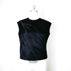 60s Satin Blouse, Size M, Elizabeth Arden Top, VFG