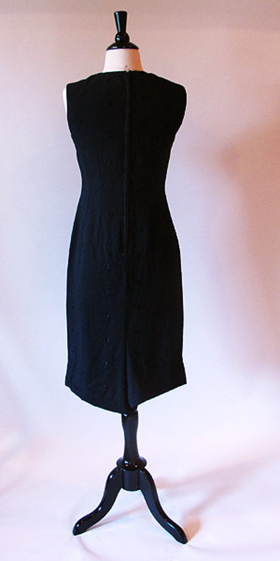 Vintage 50s Little black dress, Size S, Sleeveles… - image 4