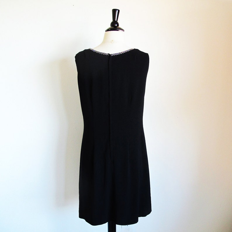 1990s evening dressShort Black Dress with Rhinestone Trim | Etsy