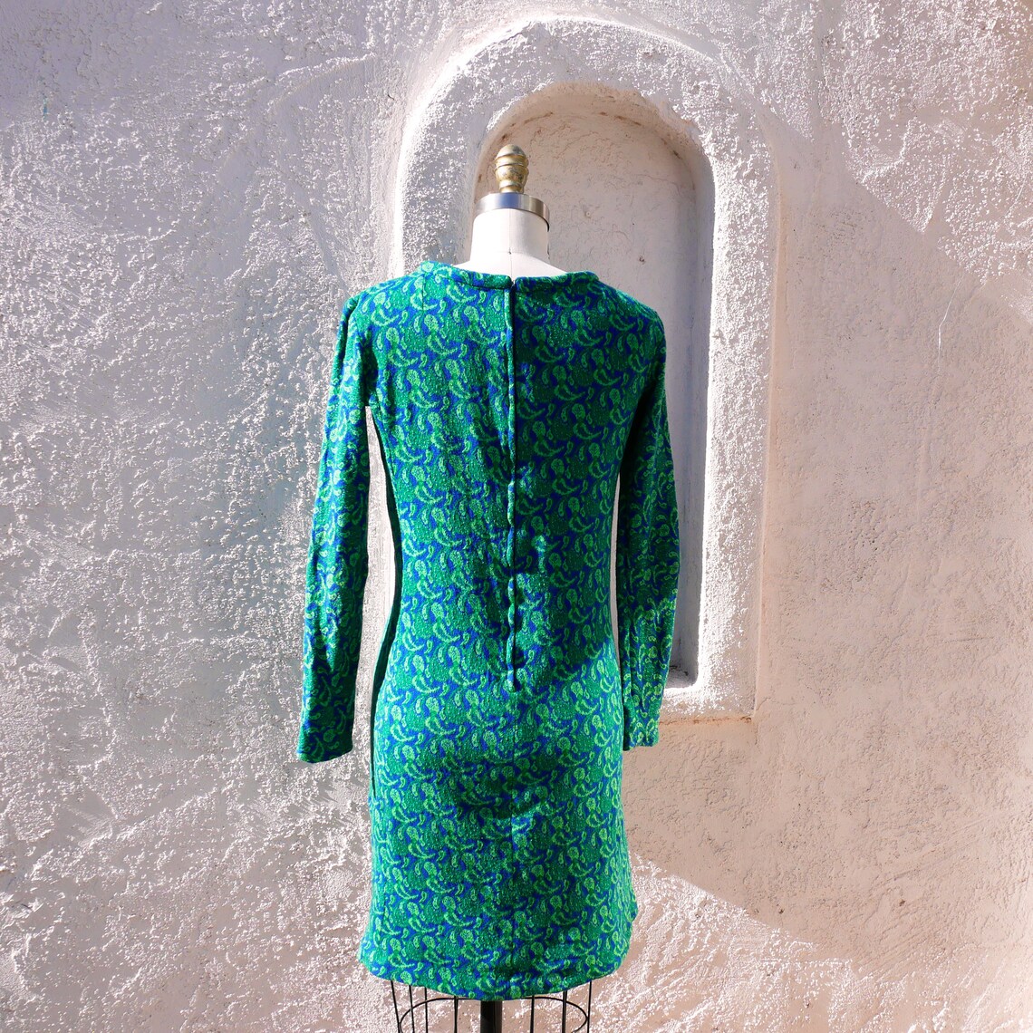 Forest Green Knit Dress Size S With Long Sleeves Etsy