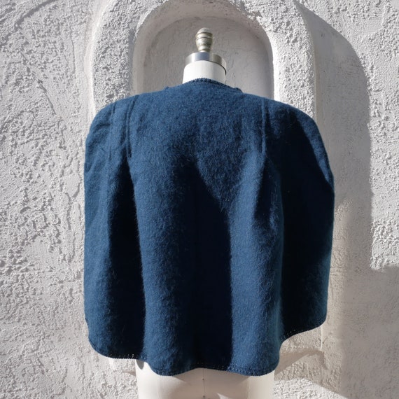 Vintage Blue Alpaca Cape - image 6