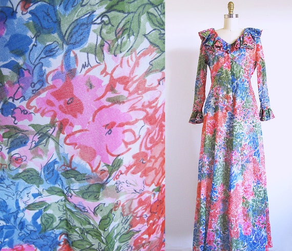 Flower Power Dress, 1960 Maxi - image 1