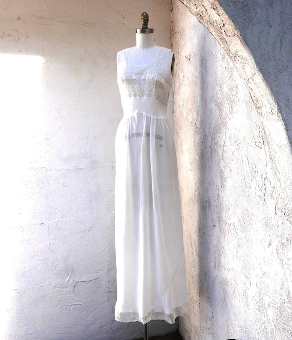 Vintage 1930's Nightgown, Honeymoon Lingerie, X Sm