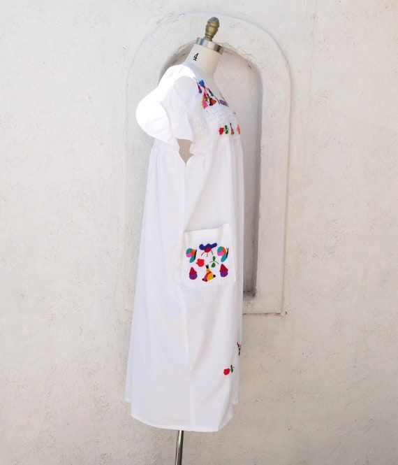 White Cotton Embroidered Summer Dress - image 4