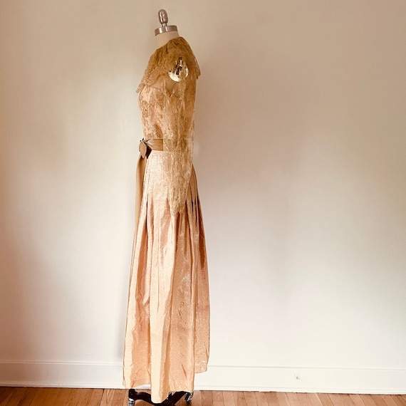 1970s Golden Evening Dress, Richilene Gown, XS, V… - image 10