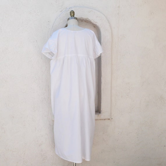 White Cotton Embroidered Summer Dress - image 6