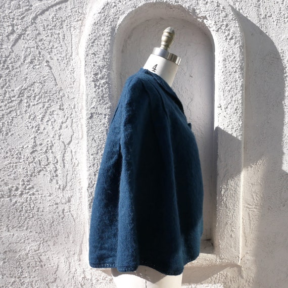 Vintage Blue Alpaca Cape - image 5