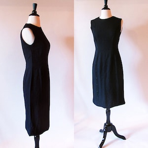 Vintage 50s Little black dress, Size S, Sleeveless Sheath Dress, Audrey Hepburn Dress, VFG