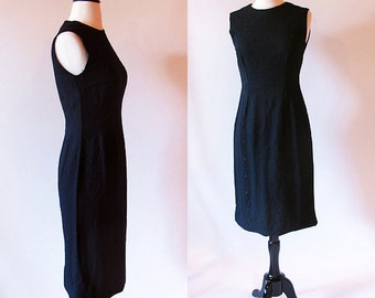 Vintage 50s Little black dress, Size S, Sleeveless Sheath Dress, Audrey Hepburn Dress, VFG
