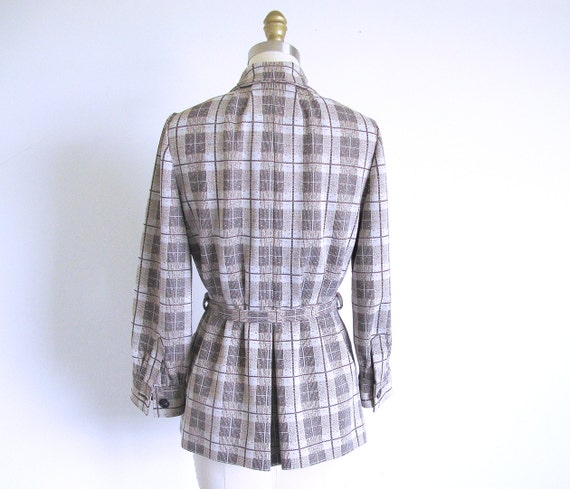60s Plaid Fitted Jacket, Size S - image 3