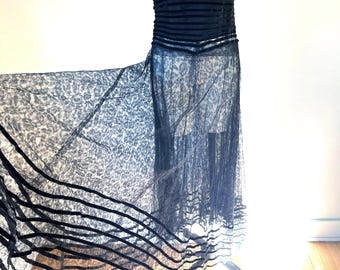 Vestido de fiesta vintage de terciopelo de la época de la Prohibición, años 30, talla M, muy bien conservado