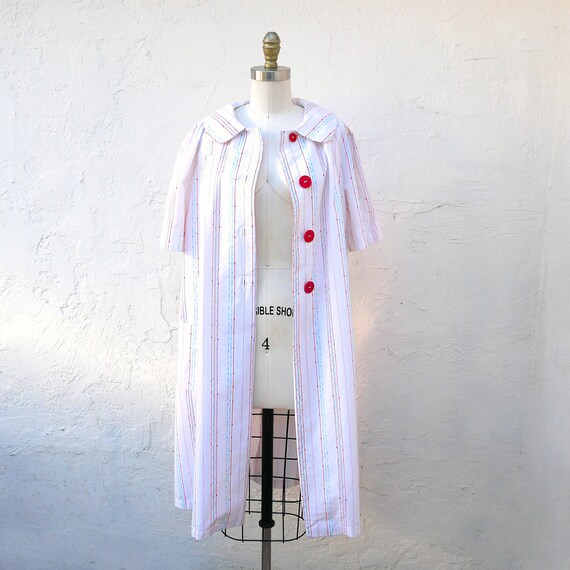 1950s White Cotton Robe