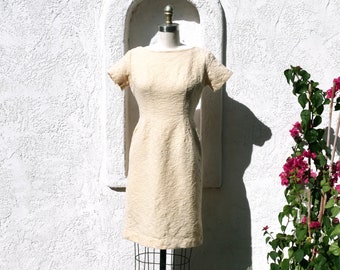 50s Wool Dress, Size Small