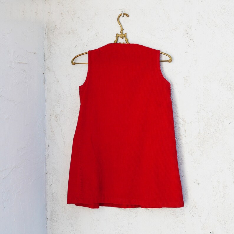 Little Girl 1960s Red Corduroy Jumper Dress Etsy