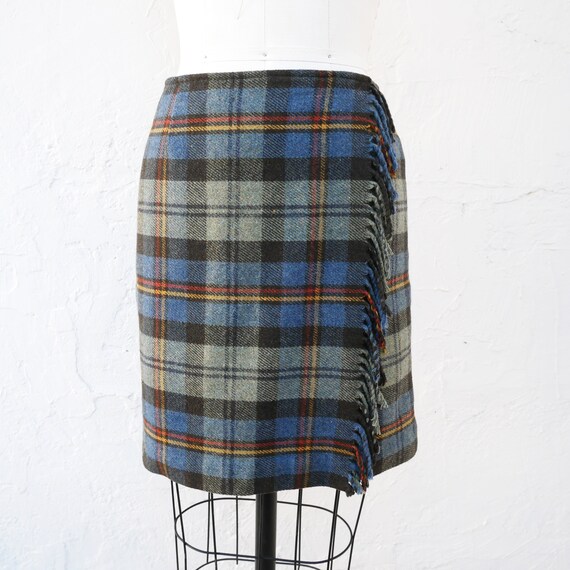 Plaid Wool Mini Skirt