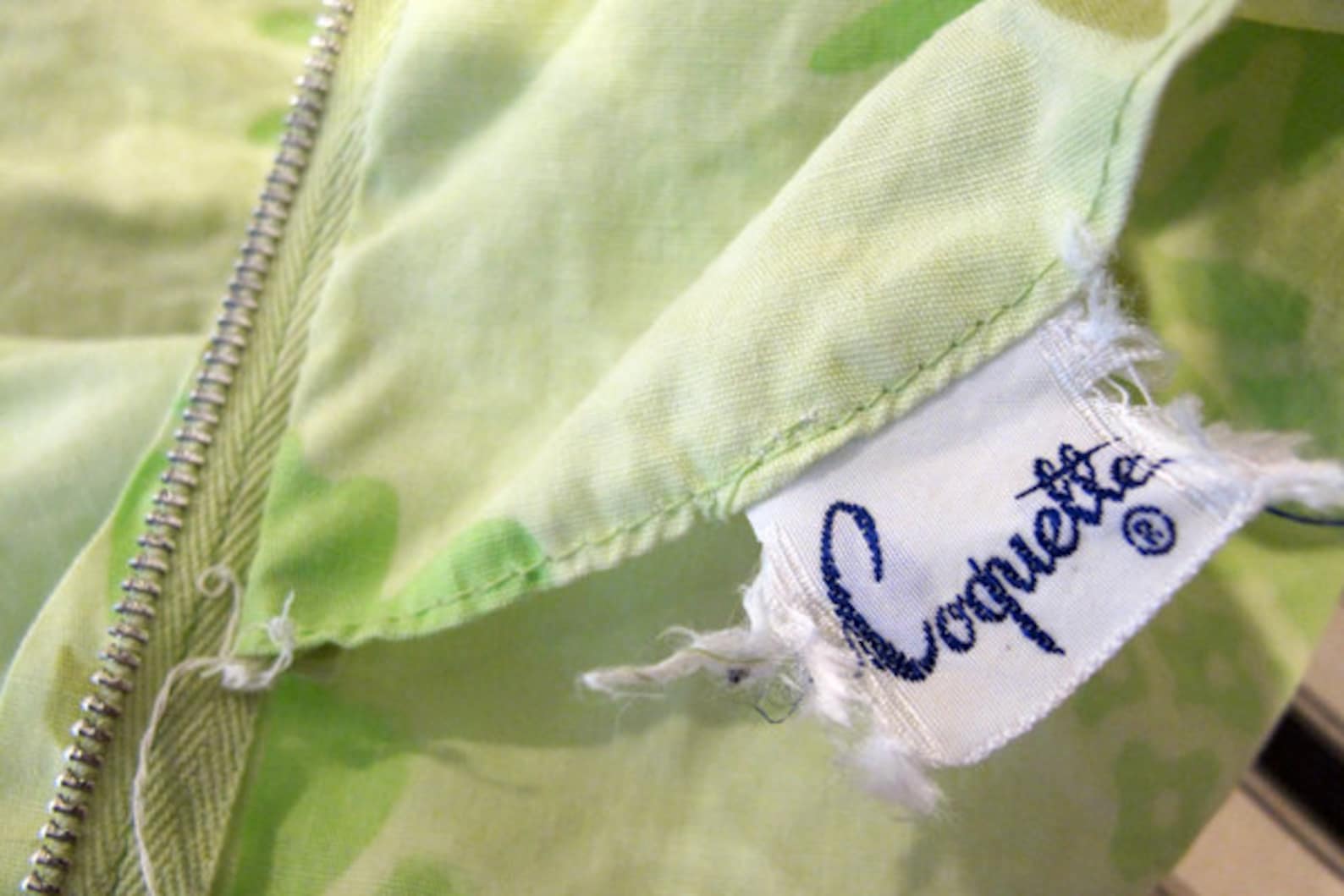 S/M | 1960s Apple Green Cotton Dress