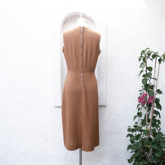 1950s Day Dress, Brown Summer Dress, Size 6 - image 7