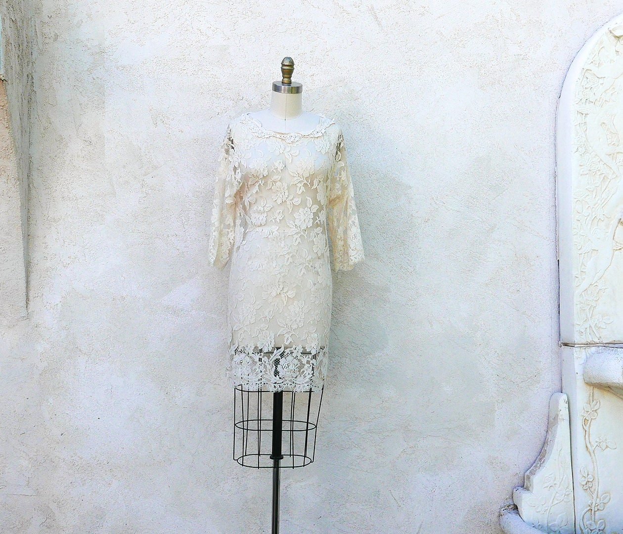 Jessica McClintock See Through Lace Dress