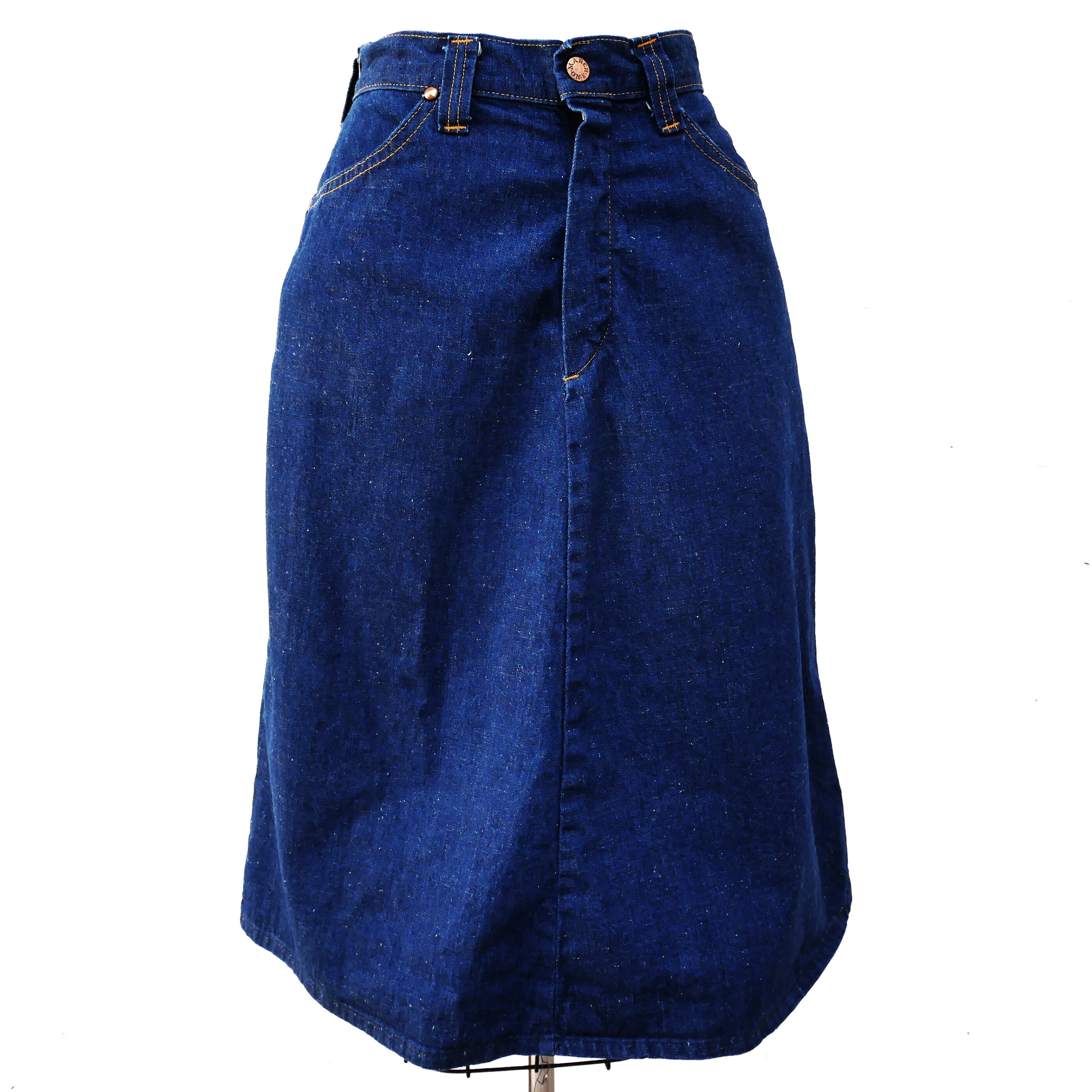 70's Denim Skirt with Pockets main image 0