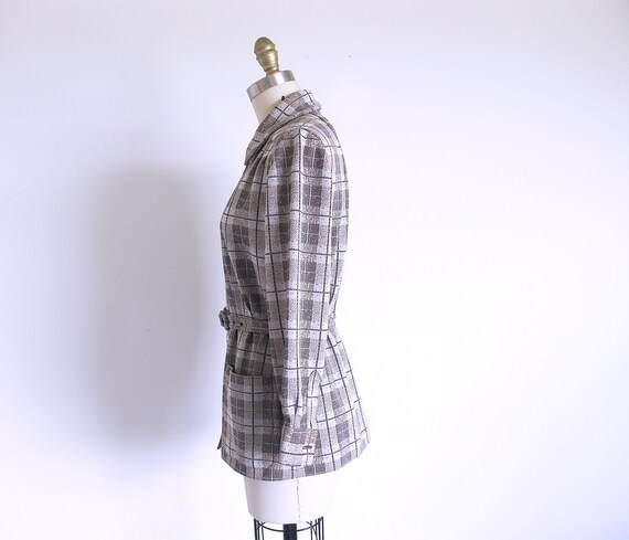 60s Plaid Fitted Jacket, Size S - image 5