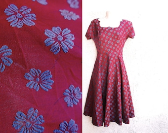 1950s Plum  Rockabilly Dress, XS