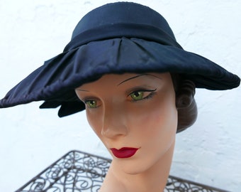 Antique Victorian Bonnet, Black Steampunk Hat