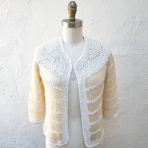 1950s Mohair Cardigan, Size M, Bridal Cardigan, Dr
