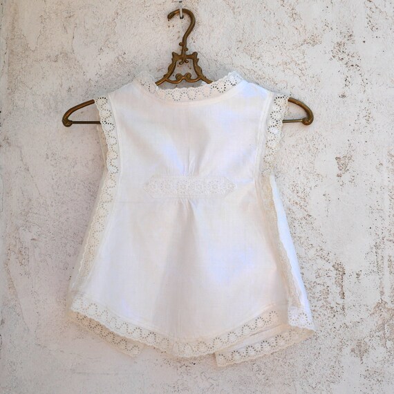 Antique Clothing, White Pinafore, Cotton Toddler D