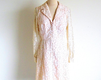 Vintage 1960s Lace Dress, Designer Jack Bryan, Short Lace Dress, Wedding Sale