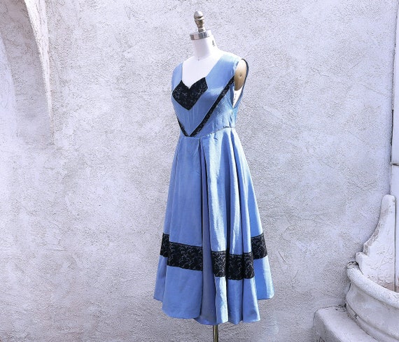 Blue 50s Dance Dress - image 8