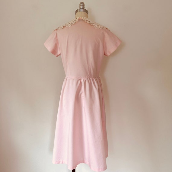 1950s Pink Cotton Wrap Dress, Size S, VFG - image 5